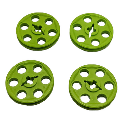 LEGO® 4185 Technic Wedge Belt Wheel (Pulley) front view in lime