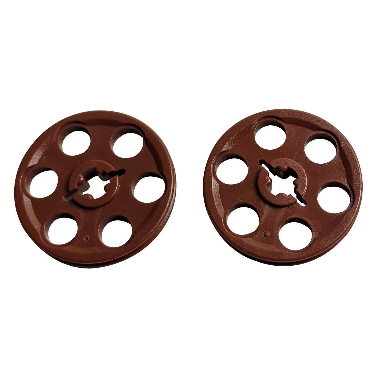 LEGO® 4185 Technic Wedge Belt Wheel (Pulley) front view in reddish brown