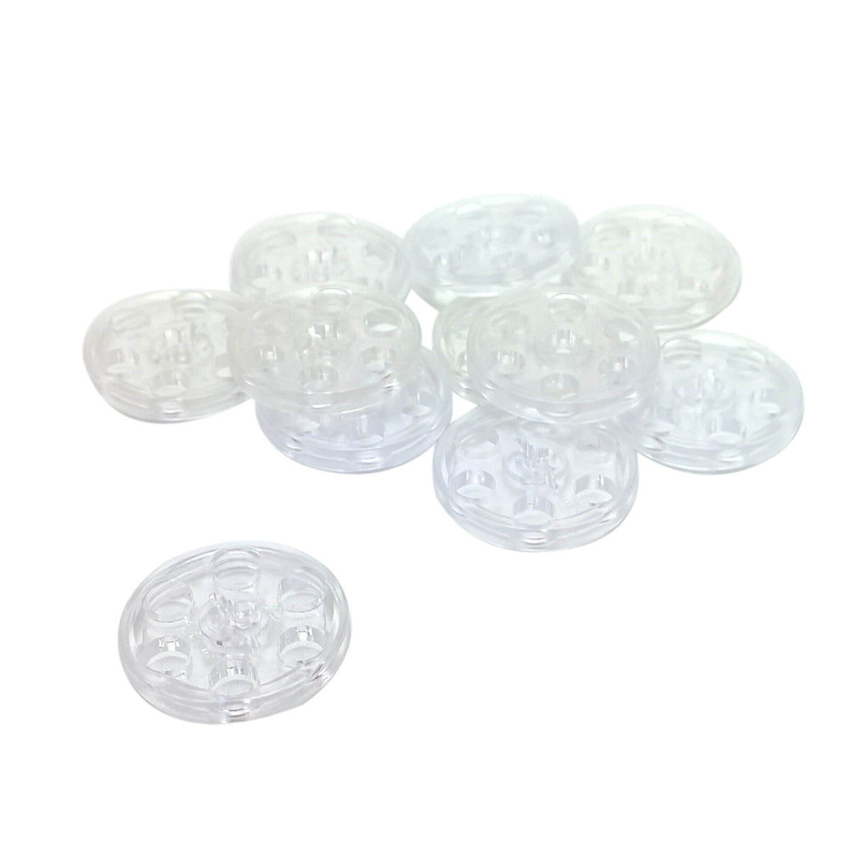 LEGO® 4185 Technic Wedge Belt Wheel (Pulley) front view in trans-clear