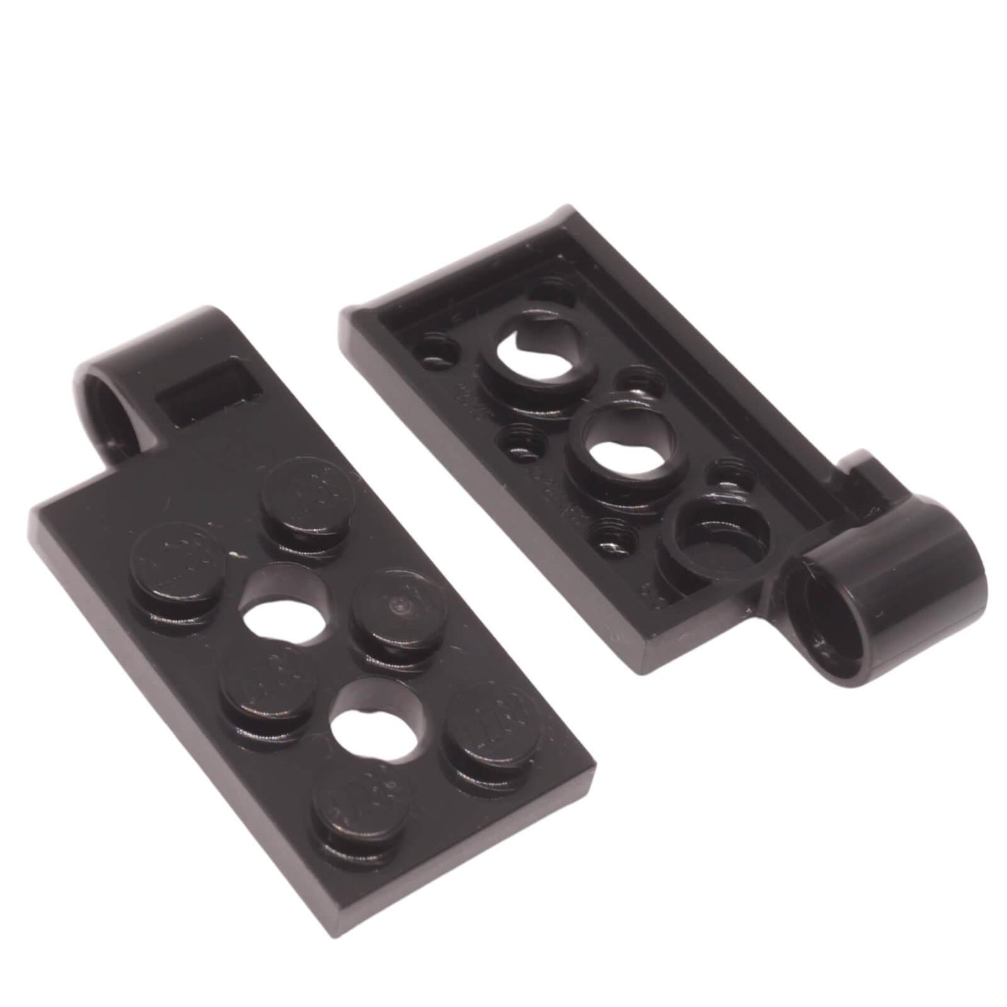 LEGO® hinge plate 43045 2 x 4 with pin hole two open holes and hinge barrel black