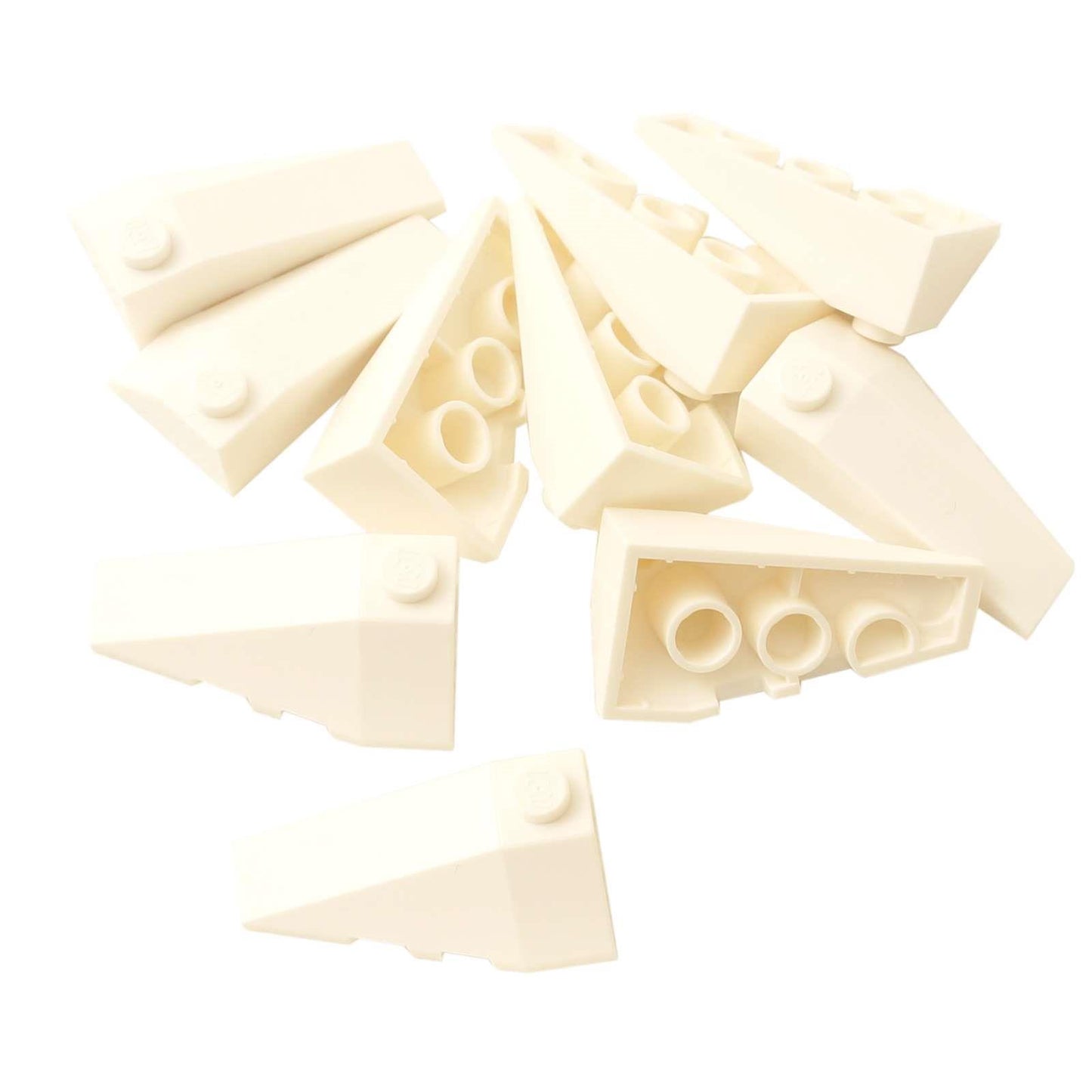 Branco LEGO® peça wedge 4x2 com inclinação tripla à esquerda 43710 usada para modelagem angular em veículos e construções
