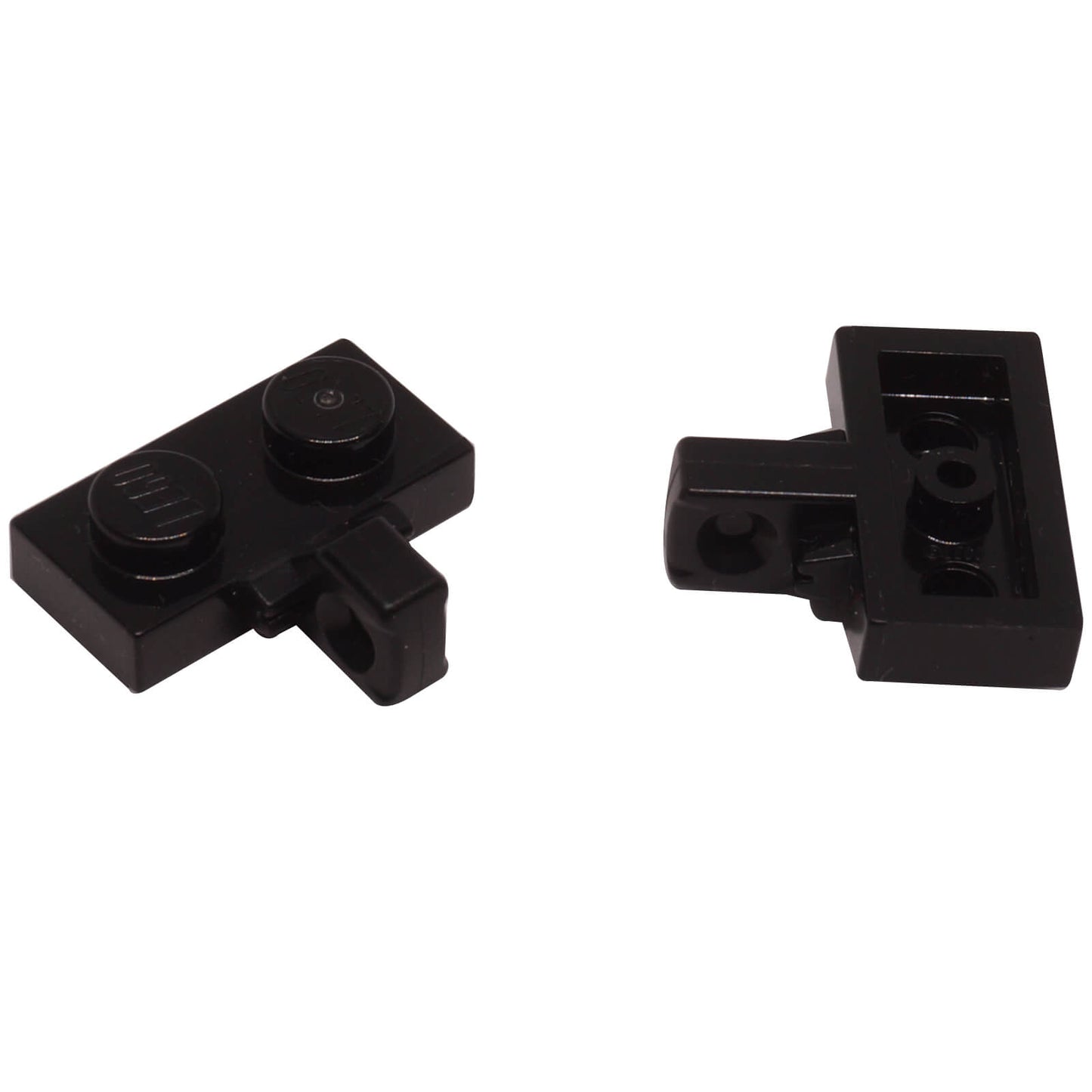 LEGO® hinge plate 44567a 1 x 2 locking plate with side hinge finger and bottom groove black