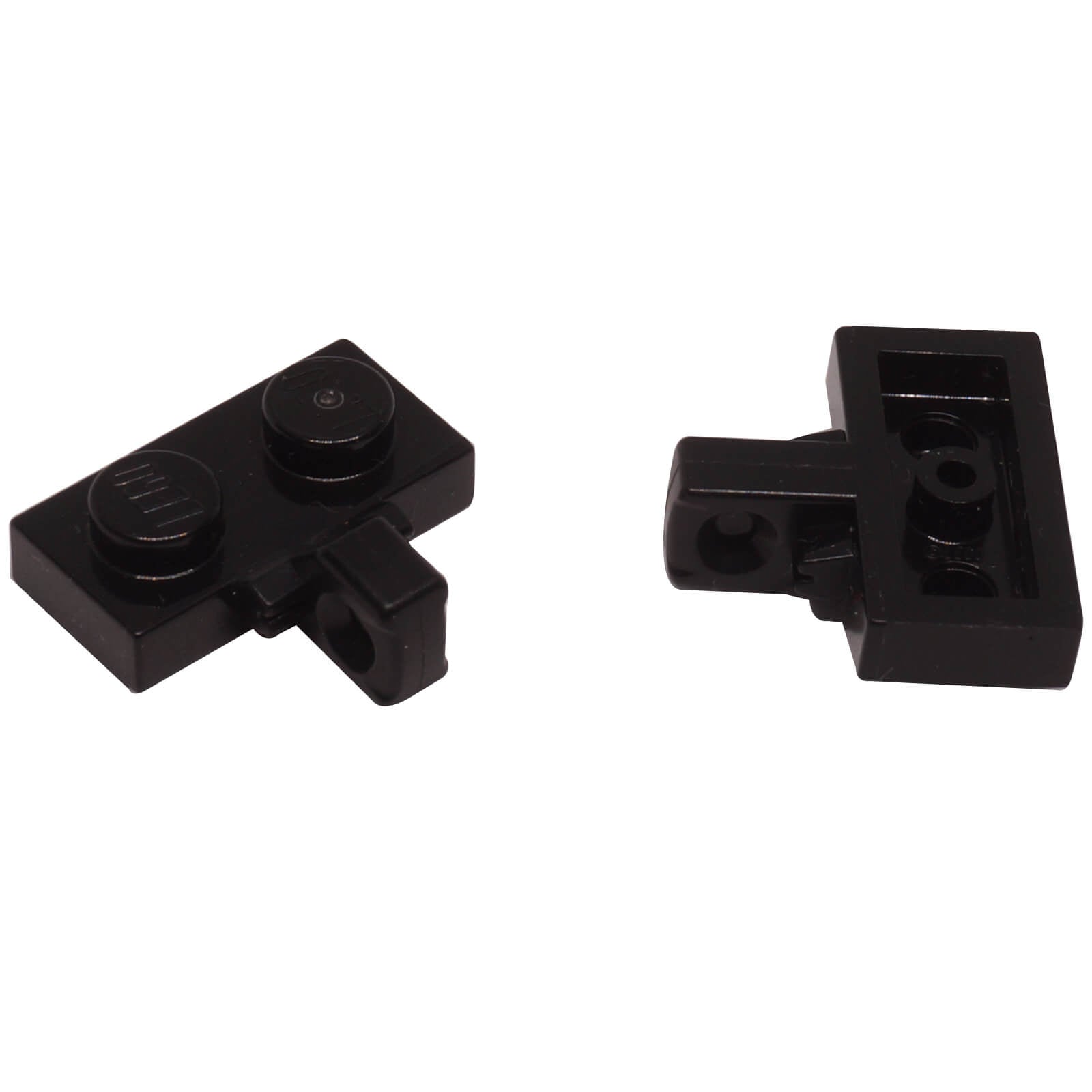 LEGO® hinge plate 44567a 1 x 2 locking plate with side hinge finger and bottom groove black