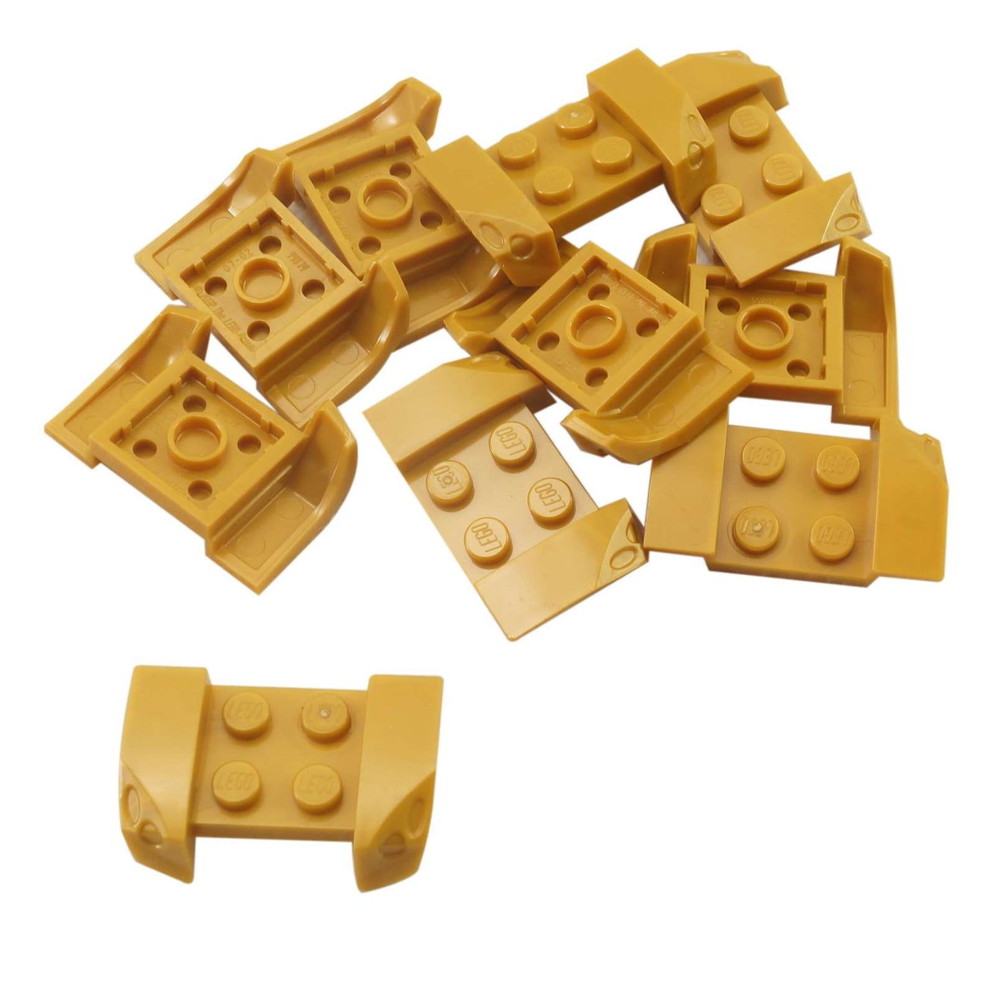 LEGO® vehicle mudguard 2x4 with headlights overhang 44674 used for cars and trucks, pearl gold

