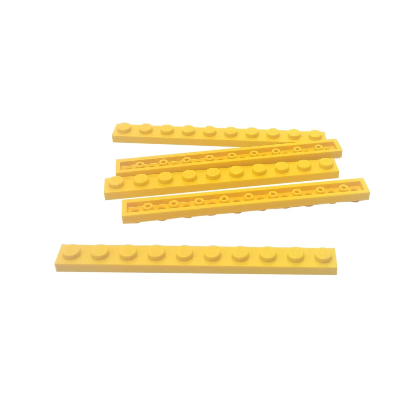 LEGO® plate 1x10 flat building piece 4477 used for narrow structural support and detailing, yellow
