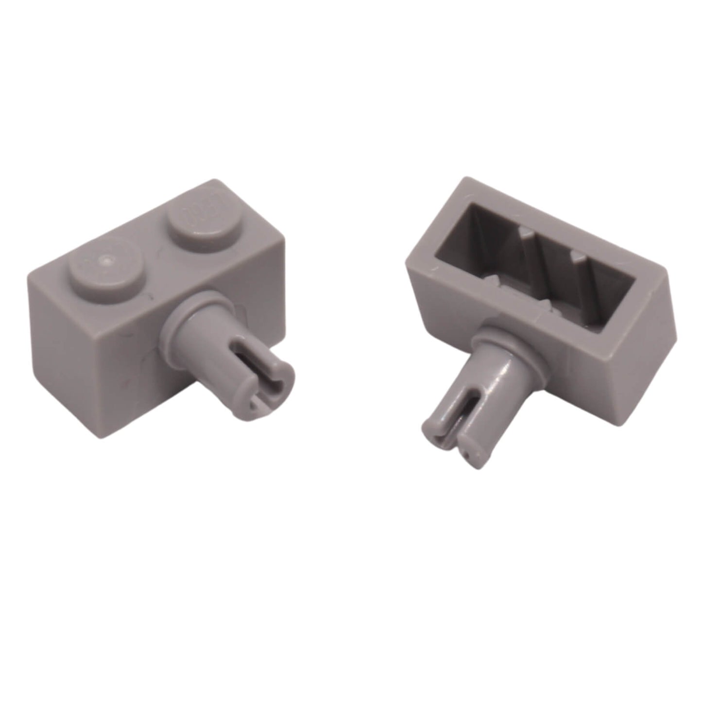 LEGO® modified brick 44865 1 x 2 with side pin and bottom stud holder light bluish gray