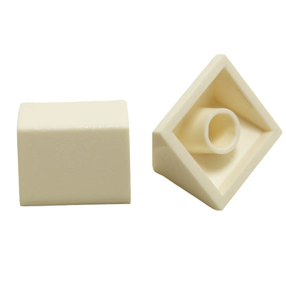 White 45 degree 2x2 double slope brick, part 3043, with smooth angled surfaces