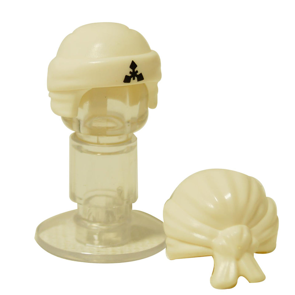 LEGO® Funda de cabeza NINJAGO en blanco con símbolo negro, accesorio de cabeza estilo bandana para minifiguras
