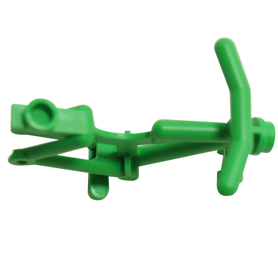 LEGO® bicycle frame 4719 with handlebars fork sections and wheel mounting points bright green op view
