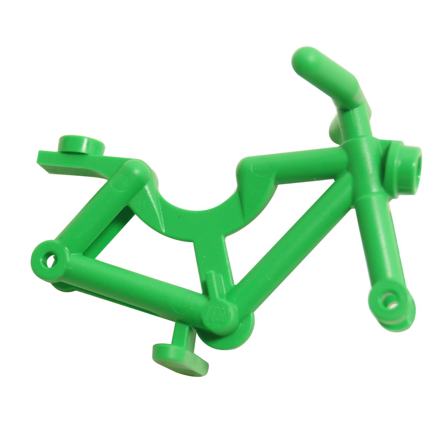 LEGO® bicycle frame 4719 with handlebars fork sections and wheel mounting points bright green