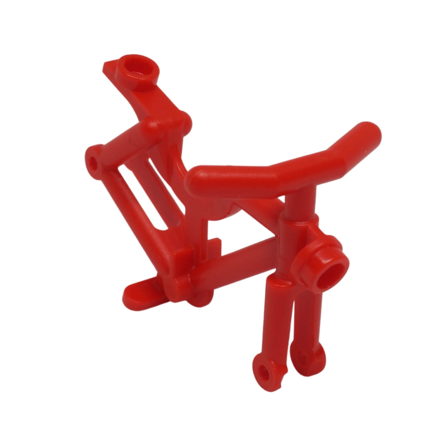 LEGO® bicycle frame 4719 with handlebars fork sections and wheel mounting points red front view