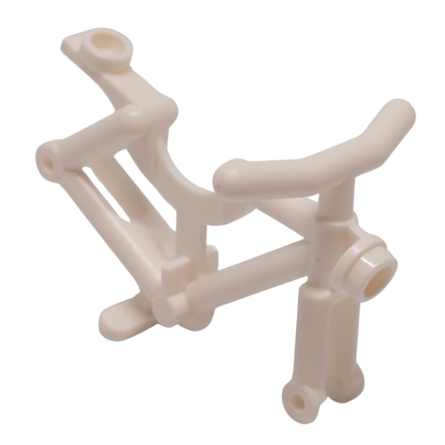 LEGO® bicycle frame 4719 with handlebars fork sections and wheel mounting points white front view
