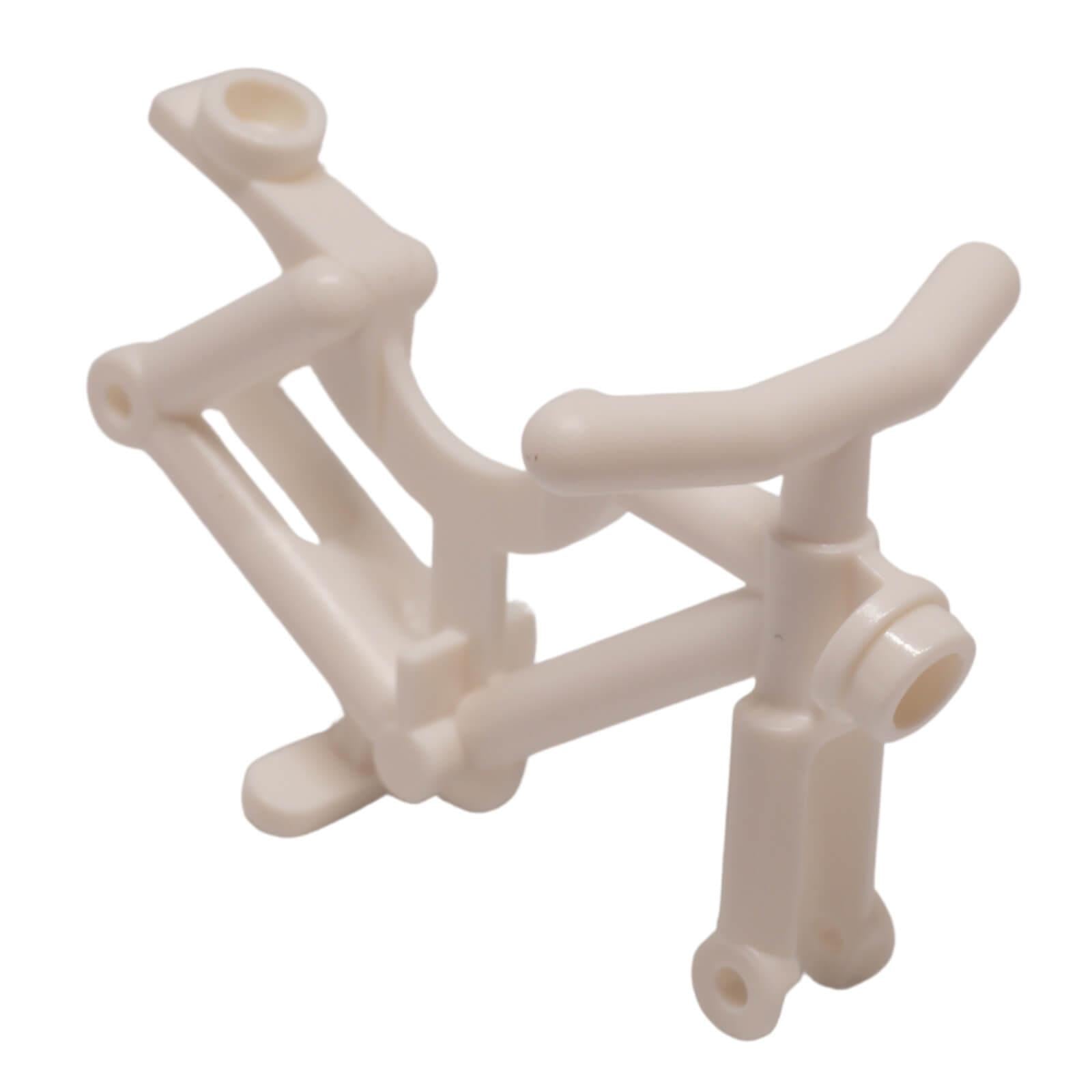 LEGO® bicycle frame 4719 with handlebars fork sections and wheel mounting points white front view