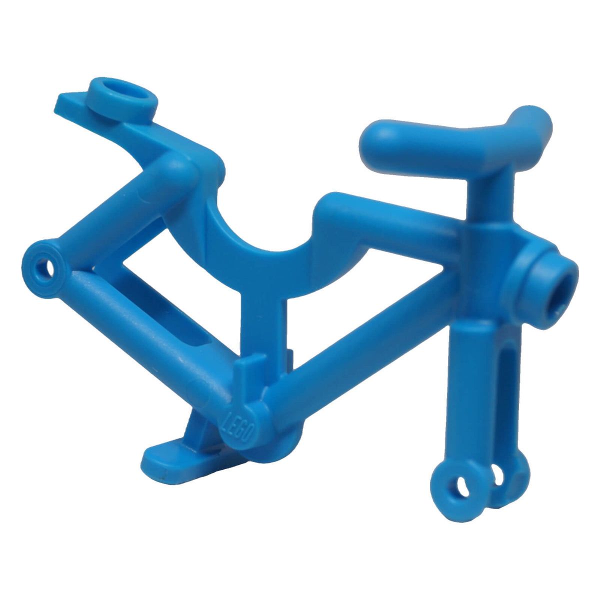 LEGO® bicycle frame 4719 with handlebars fork sections and wheel mounting points dark azure side view