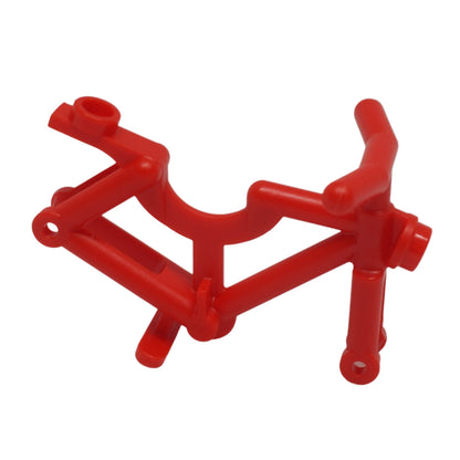 LEGO® bicycle frame 4719 with handlebars fork sections and wheel mounting points red side view