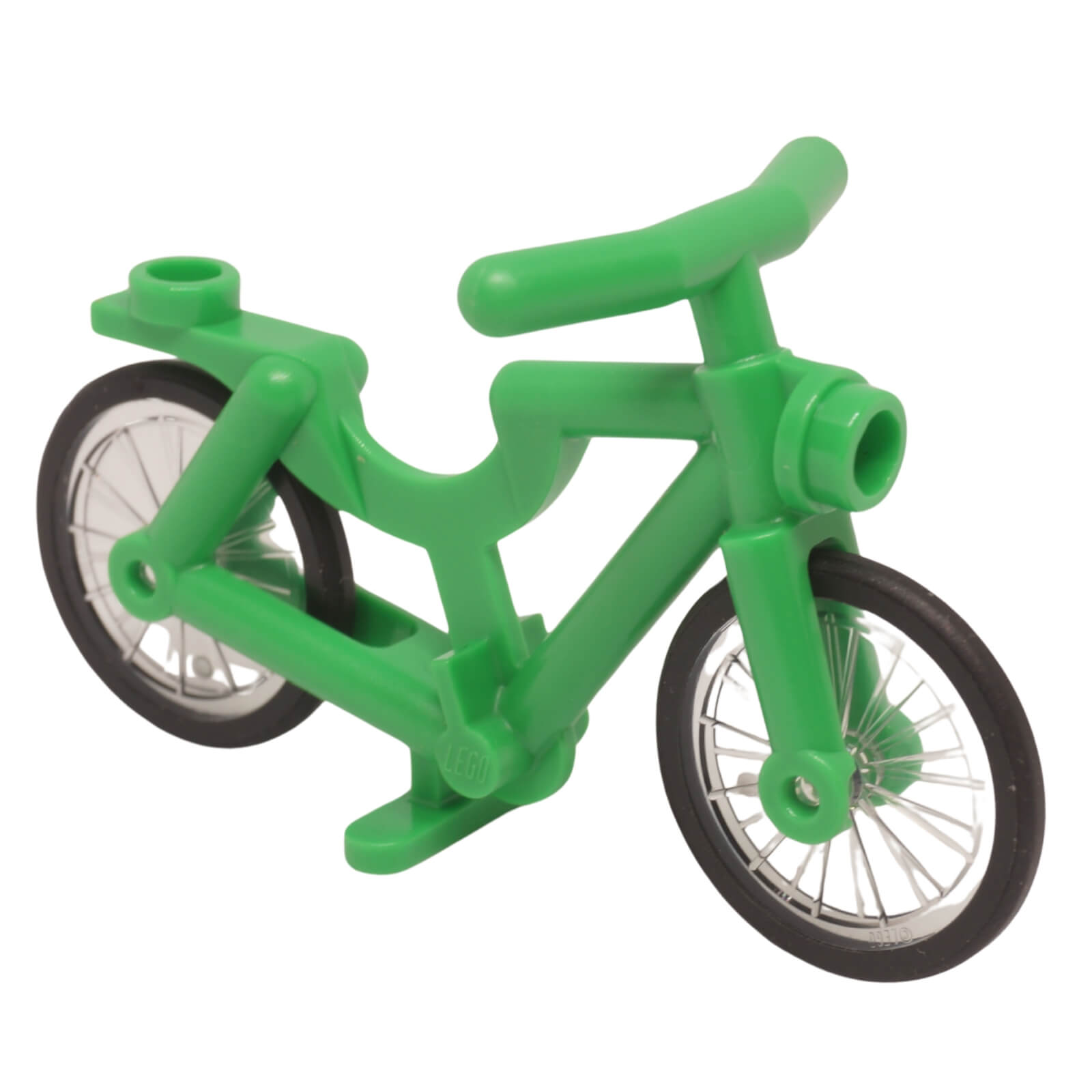 LEGO® bicycle 4719c02 with bright green frame handlebars trans-clear wheels and black hard rubber tires