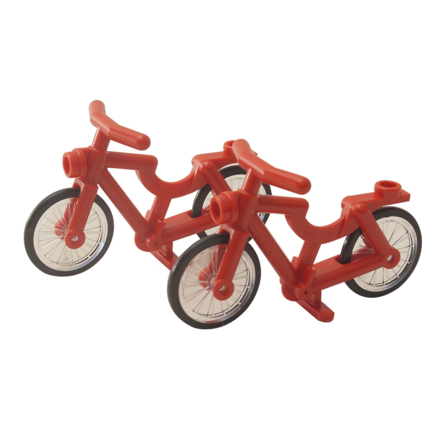 LEGO® bicycle 4719c02 with red frame handlebars trans-clear wheels and black hard rubber tires 
