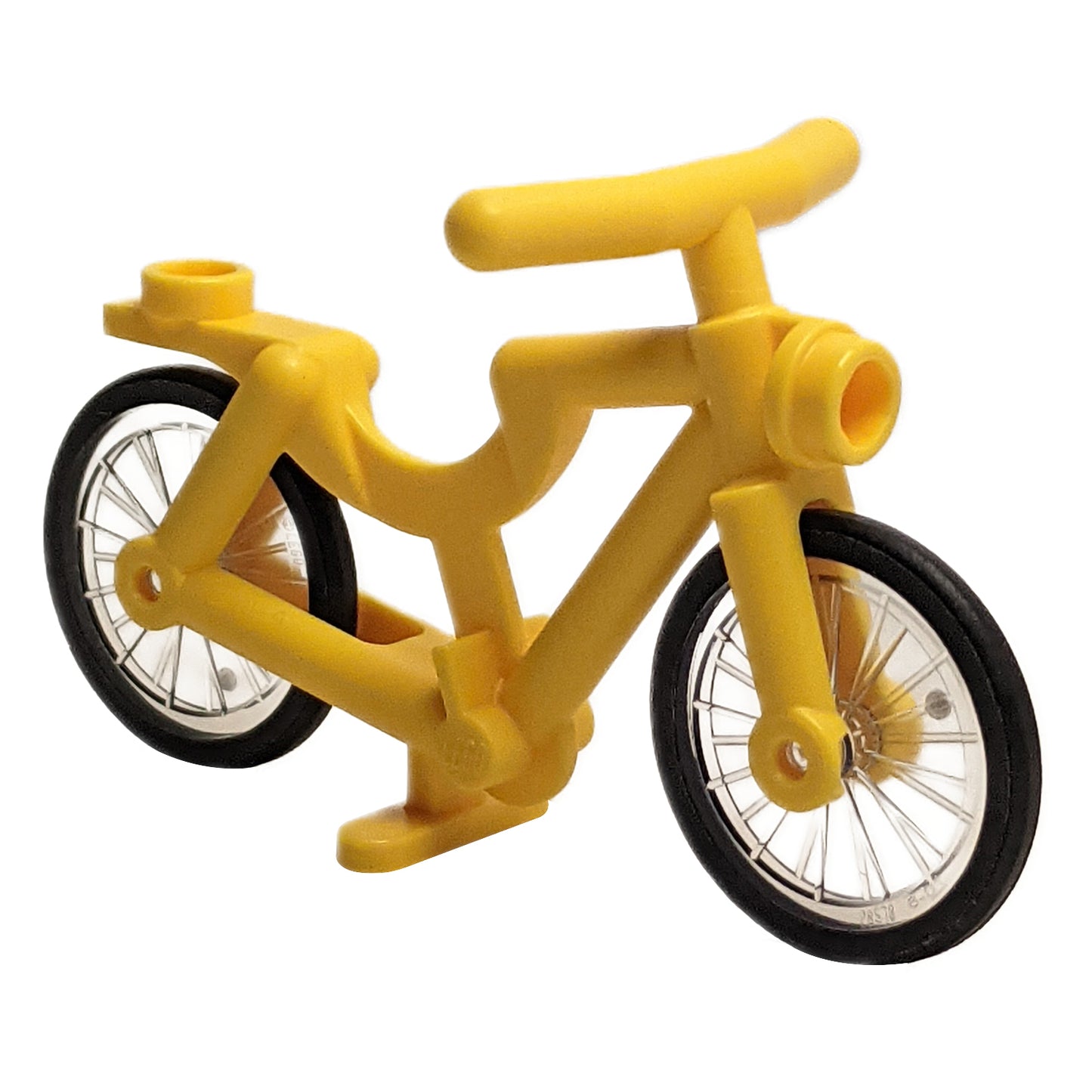 LEGO® bicycle 4719c02 with yellow frame handlebars trans-clear wheels and black hard rubber tires