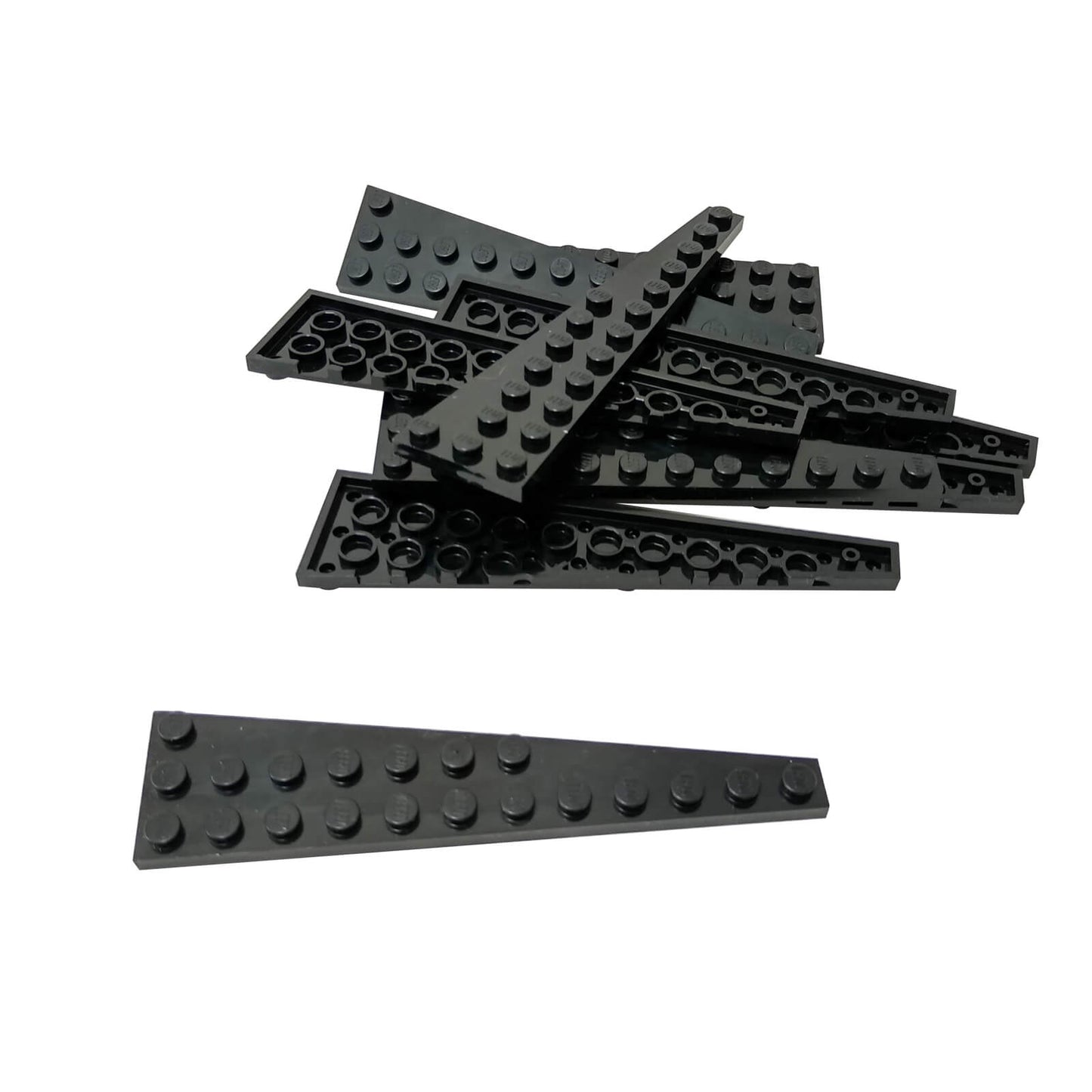 Black wedge plate 12x3 left part 47397 angled building piece
