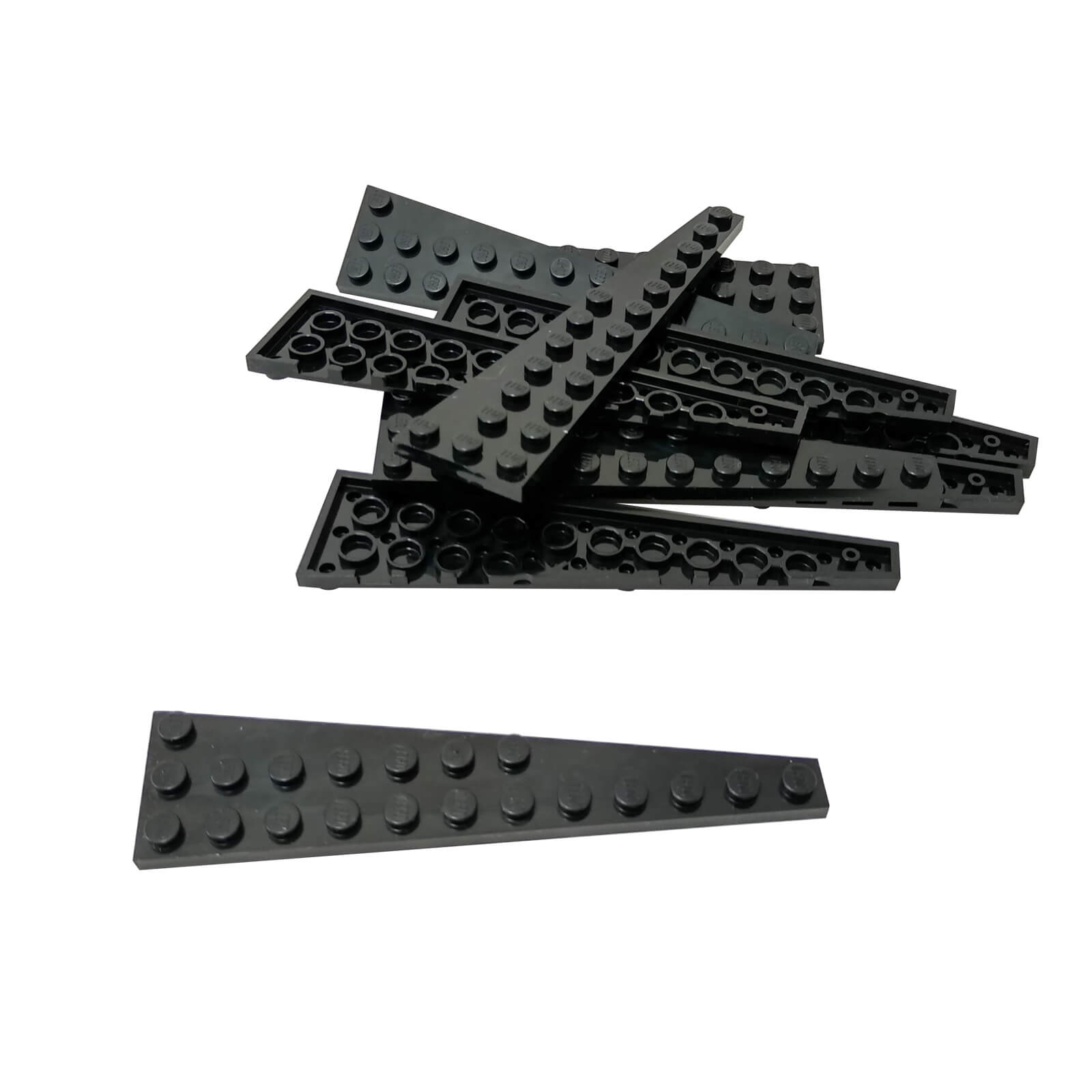 Black wedge plate 12x3 left part 47397 angled building piece
