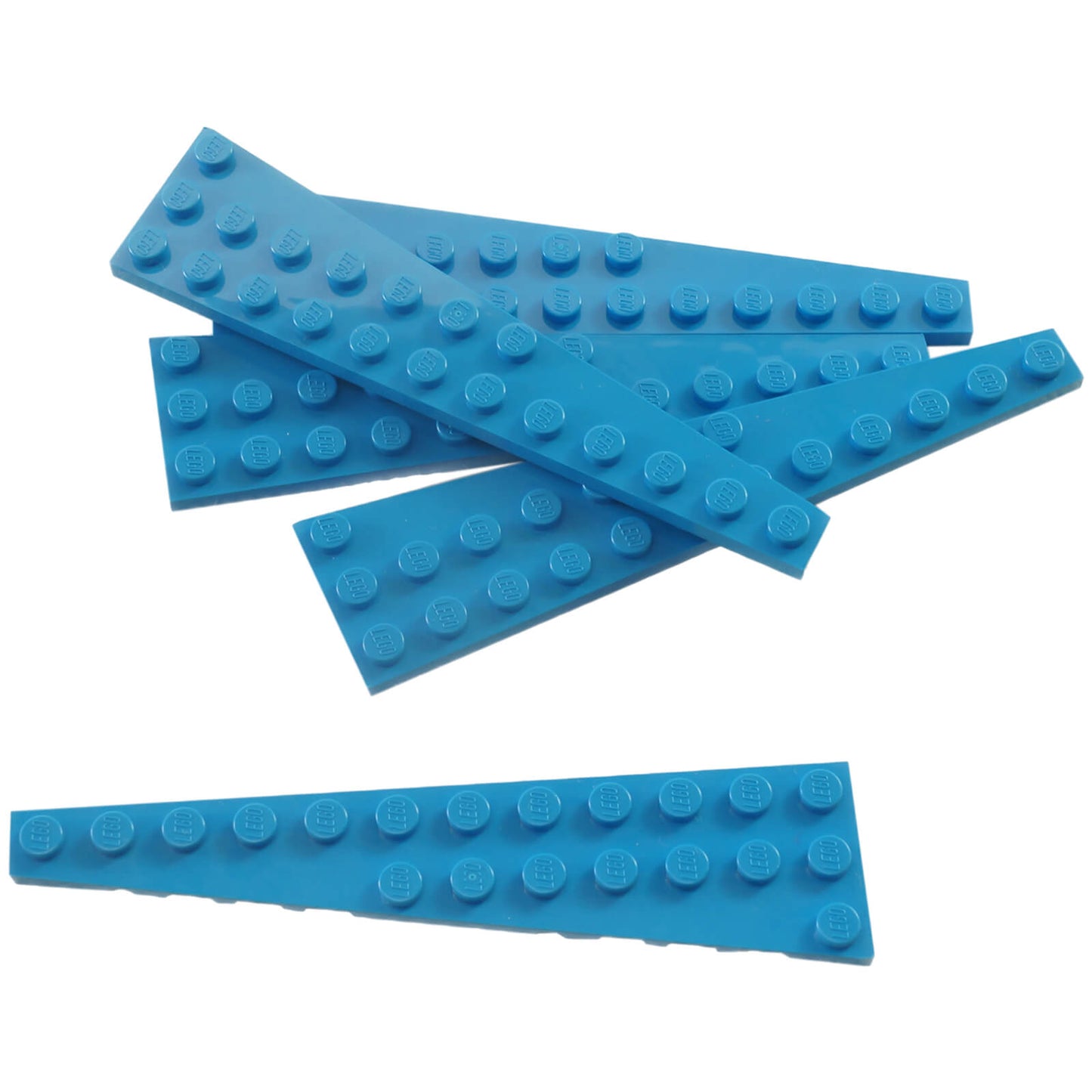 Dark azure wedge plate 12x3 left part 47397 angled building piece
