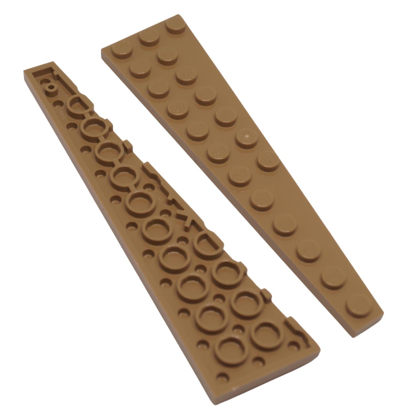 Dark tan wedge plate 12x3 left part 47397 angled building piece
