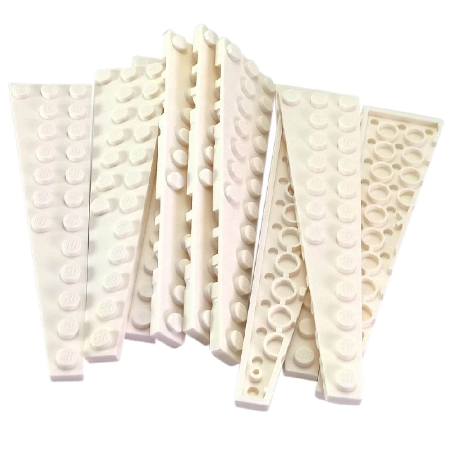 White wedge plate 12x3 left part 47397 angled building piece
