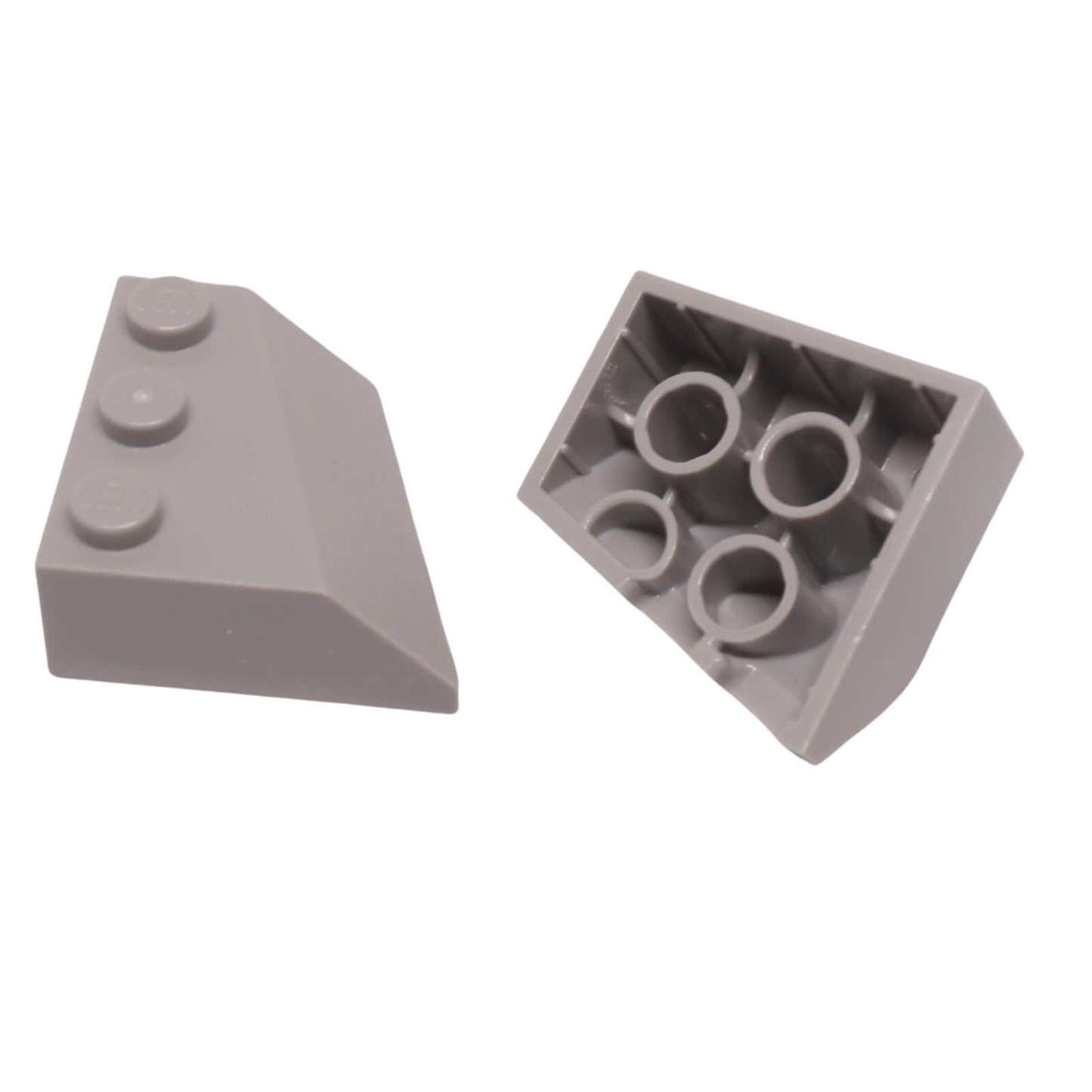 LEGO® wedge 48165 3 x 3 sloped right with three top studs and underside tubes light bluish gray