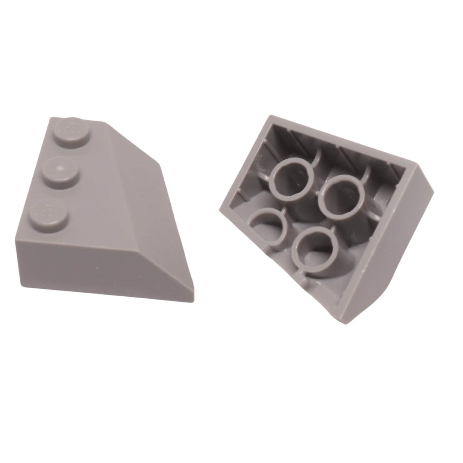 LEGO® wedge 48165 3 x 3 sloped right with three top studs and underside tubes light bluish gray