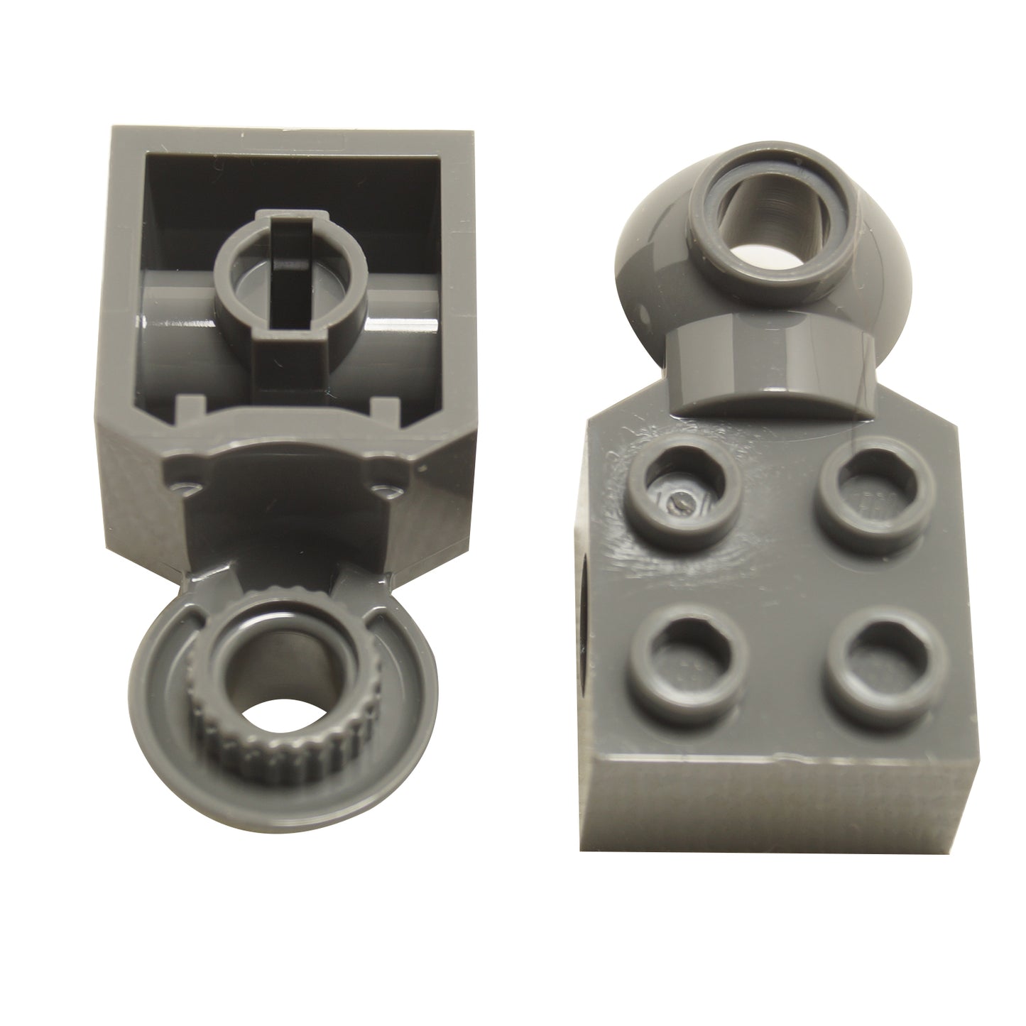 LEGO® Technic Brick Modified 2 x 2 with pin hole and horizontal rotation joint ball in dark bluish gray