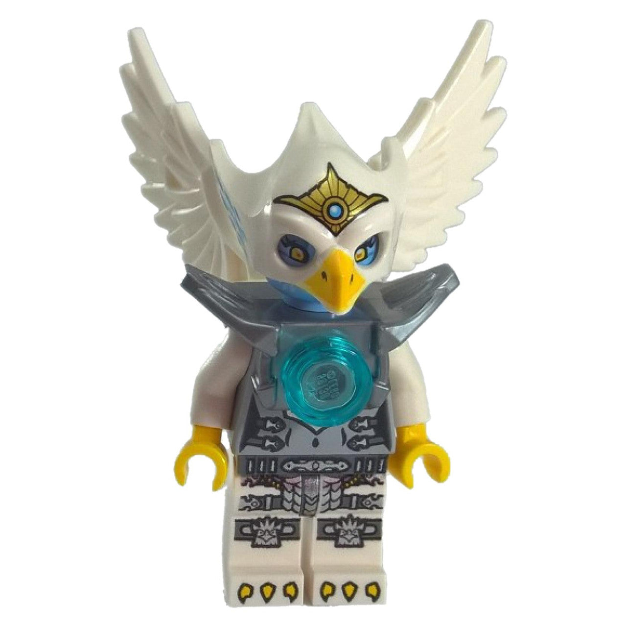 LEGO® Legends of Chima Eris-Minifigur in silberner Rüstung mit weißen Flügeln und blauer Chi-Kugel
