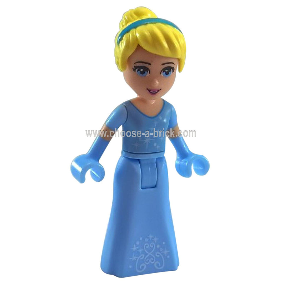 LEGO® Micro Doll dp003 – Cinderella in Blue Dress with Tiara and Printed Skirt