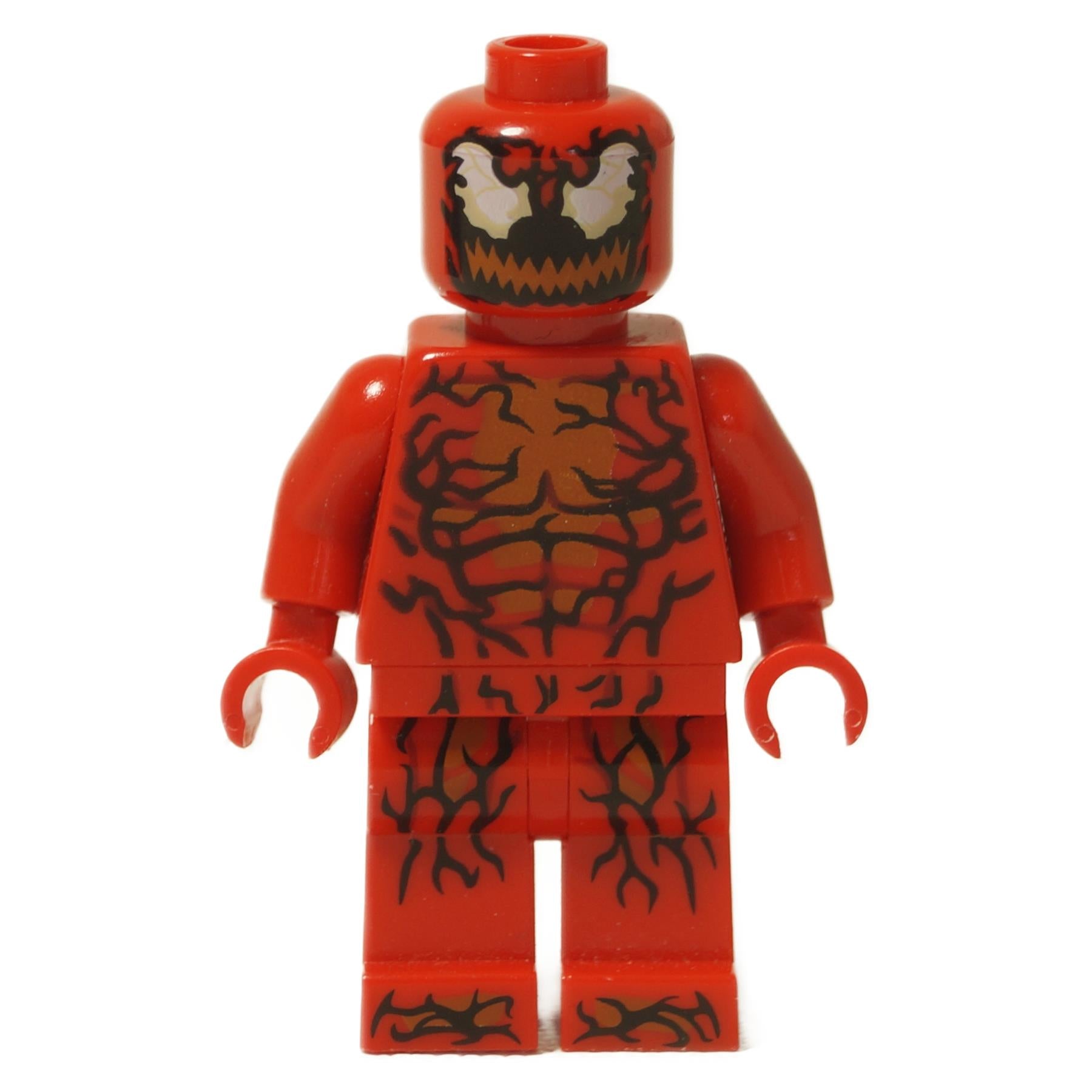 LEGO® Marvel Super-Villain Carnage minifigure (sh0632) front view with red and black symbiote body print.
