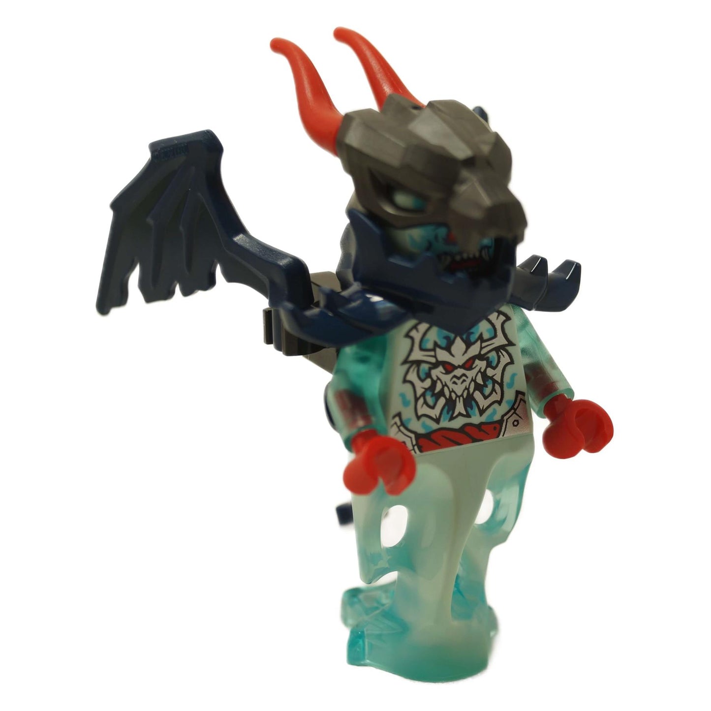 LEGO® NINJAGO Spectral Dragonian Warrior with horned helmet and ghost wings from set 71843 Rogue’s Mech Dragon Rider