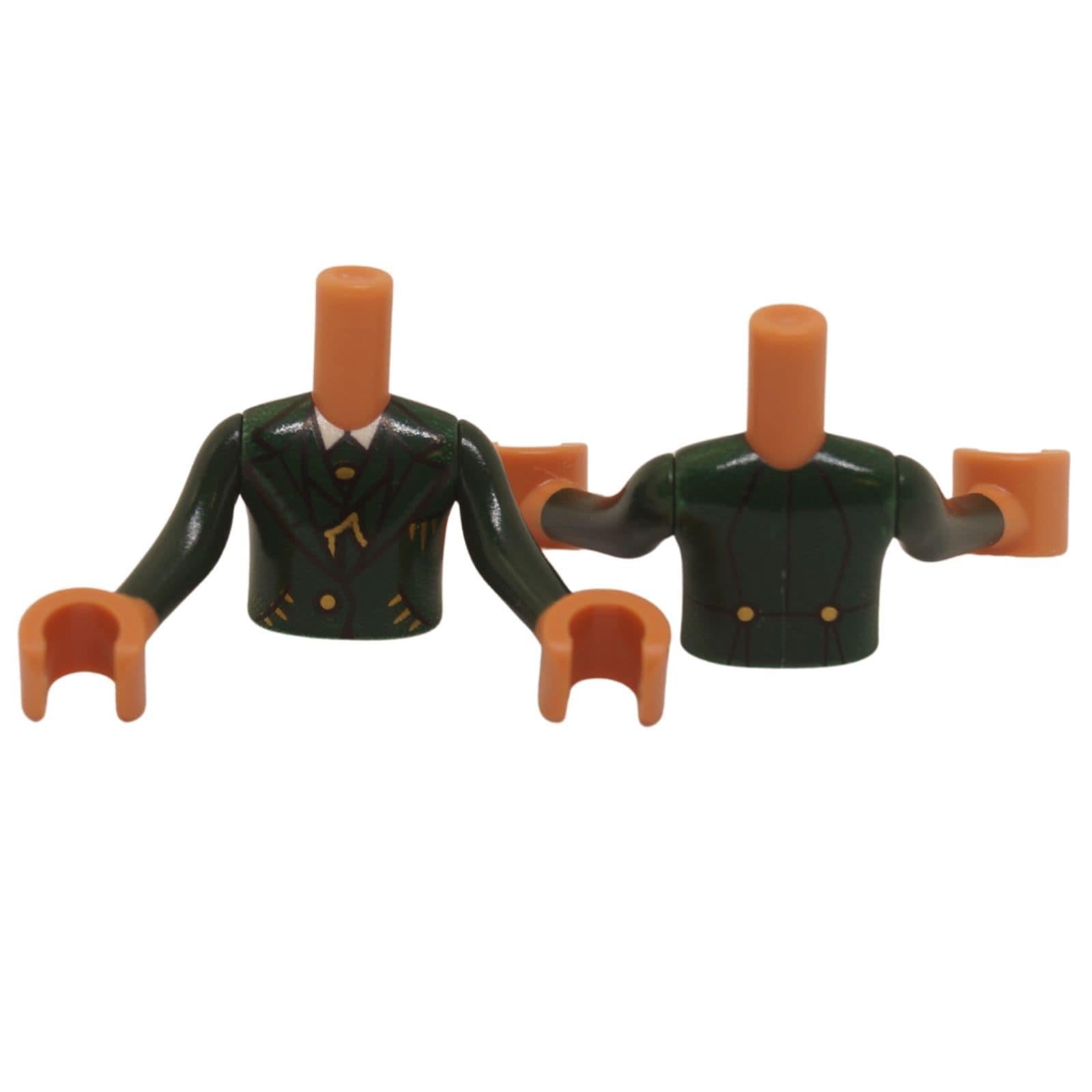 LEGO Mini Muñeco Niño Chaqueta de Traje FTBpb130c01 abrigo formal verde oscuro con cadena dorada vista frontal