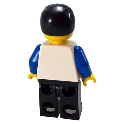 Suit with 2 Pockets White - Black Legs, Black Male Hair