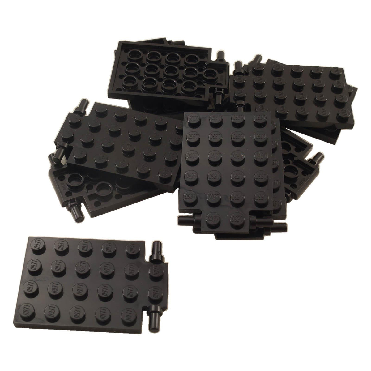 Dark Tan LEGO® 92099 modified 4 x 6 plate with trap door hinge and long pins