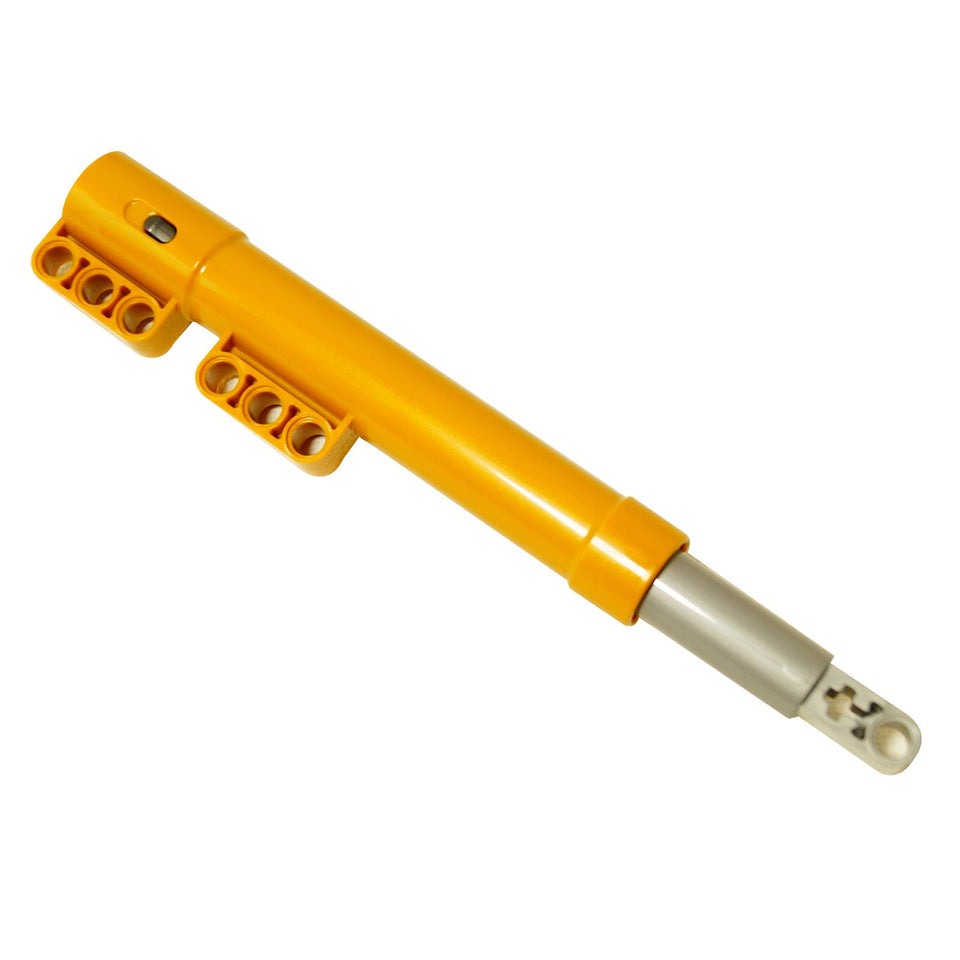 LEGO® Technic shock absorber 18L with flat silver shaft, long spring-loaded suspension part for Technic vehicle builds