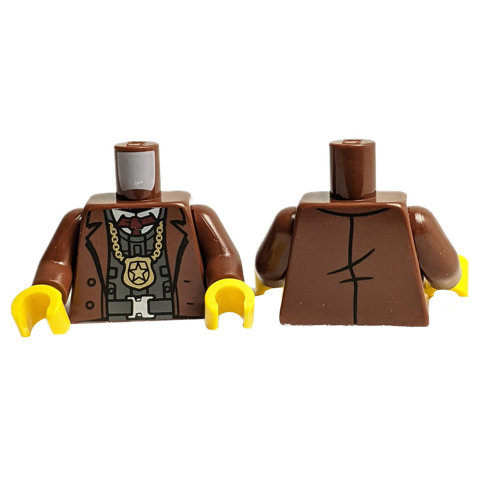 Torso with Brown Jacket and Sheriff Badge Pattern