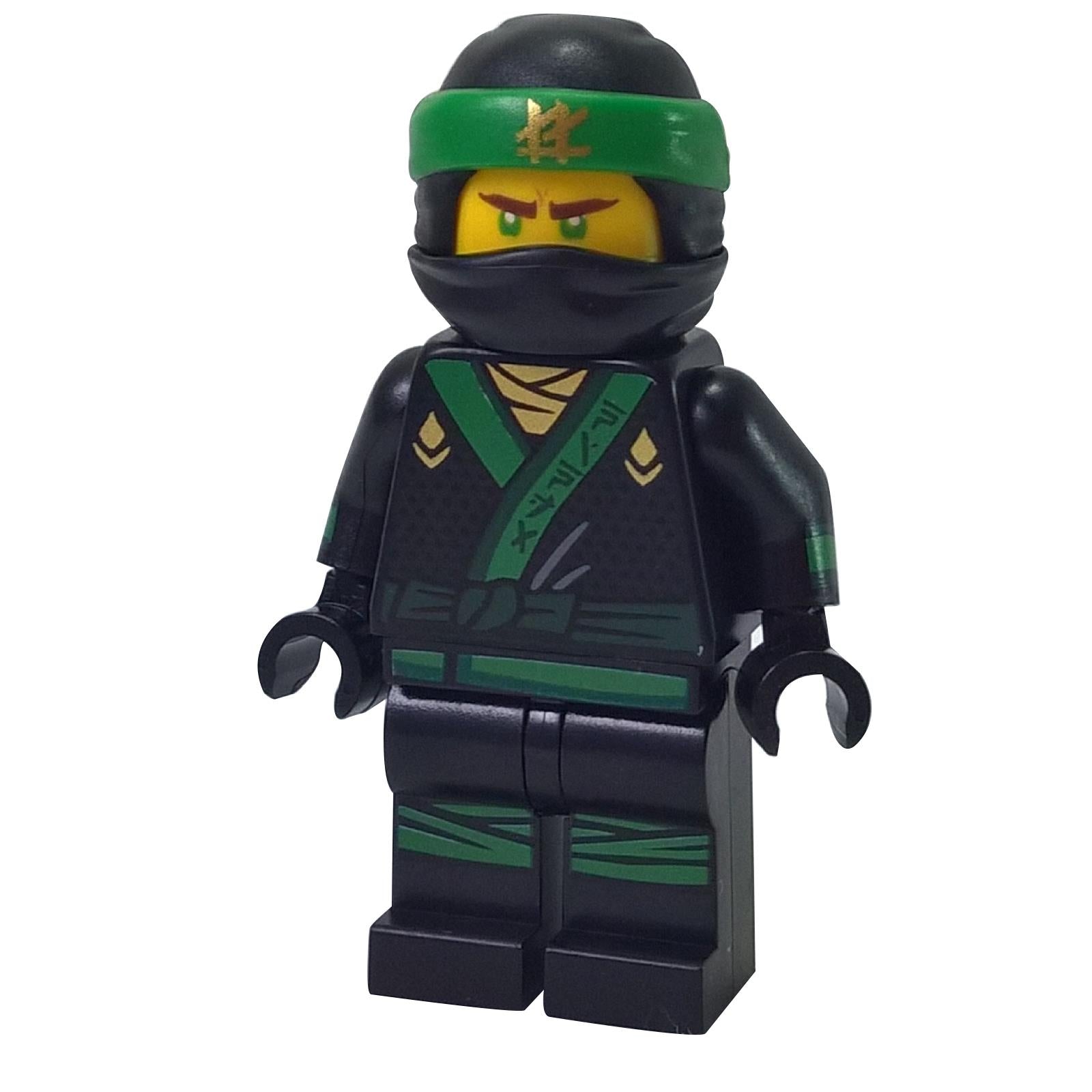 LEGO® NINJAGO® Movie Lloyd Verde Minifigure Ninja (njo0312) che indossa un costume da ninja nero e verde con fascia per la testa.