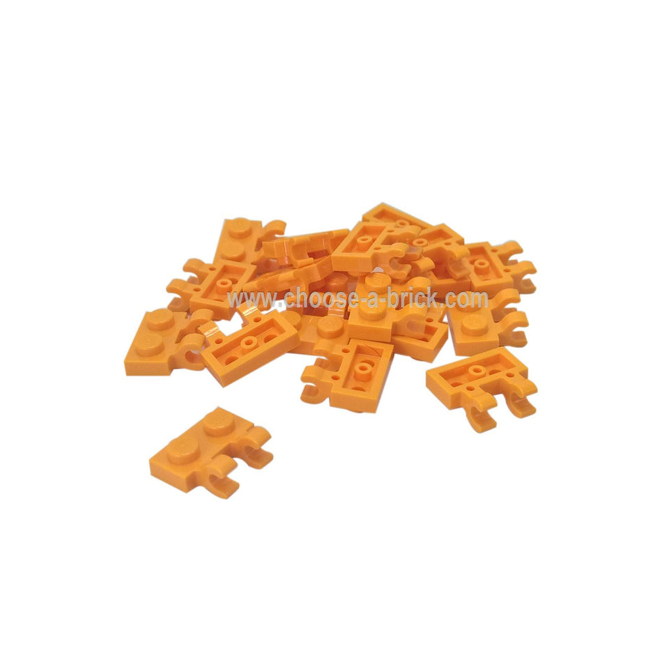 Plaque, Modifiée 1 x 2 avec 2 Clips Ouverts O (Prise Horizontale) 