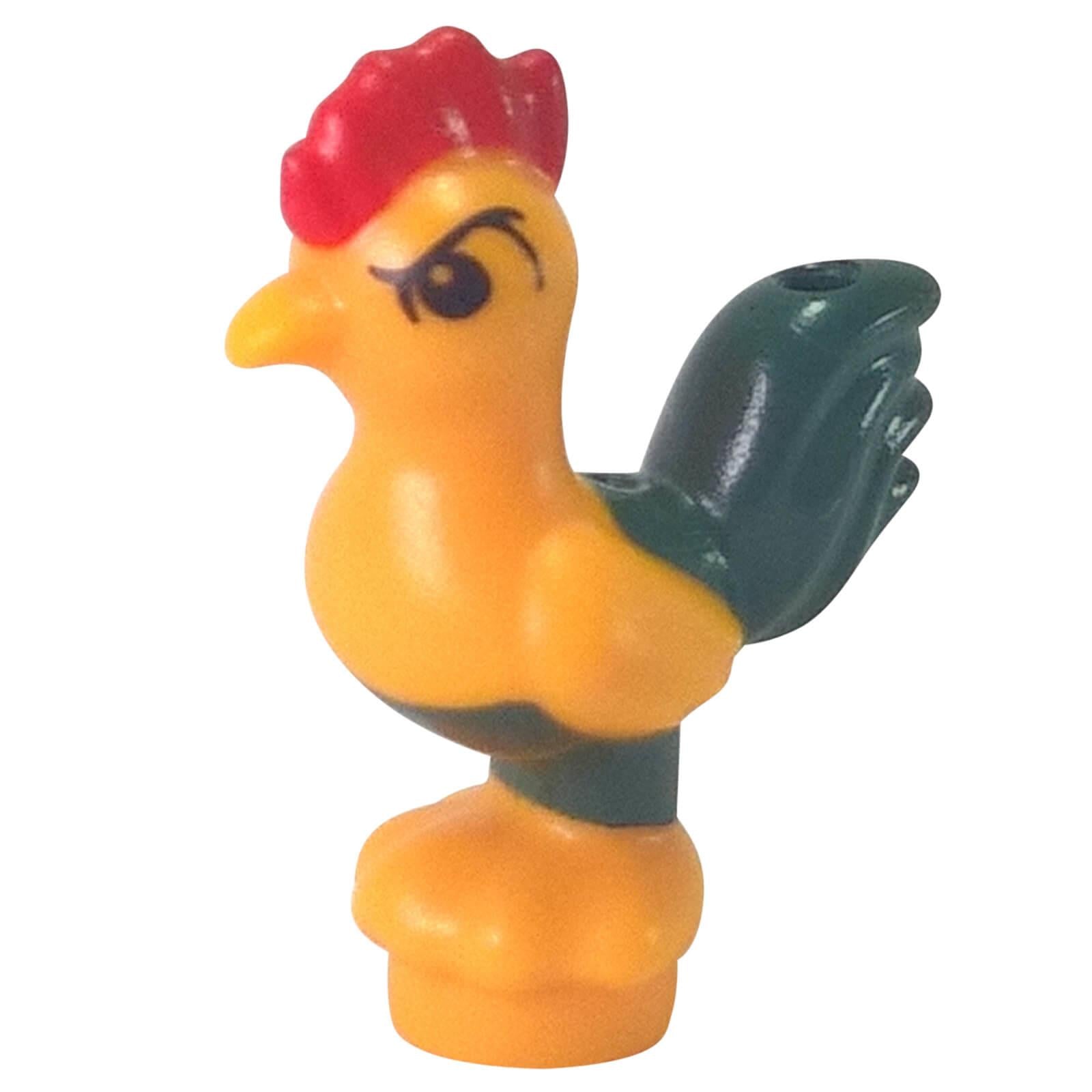 Heihei chicken multicolour bird figure with printed eyes and tail feathers