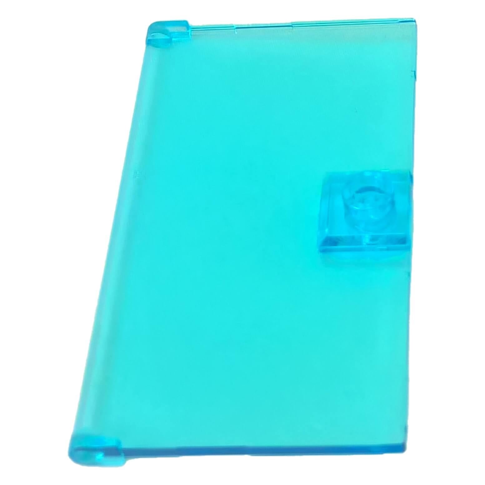 LEGO® door 60616 1 x 4 x 6 transparent panel with stud handle and side hinge pins trans-light-blue