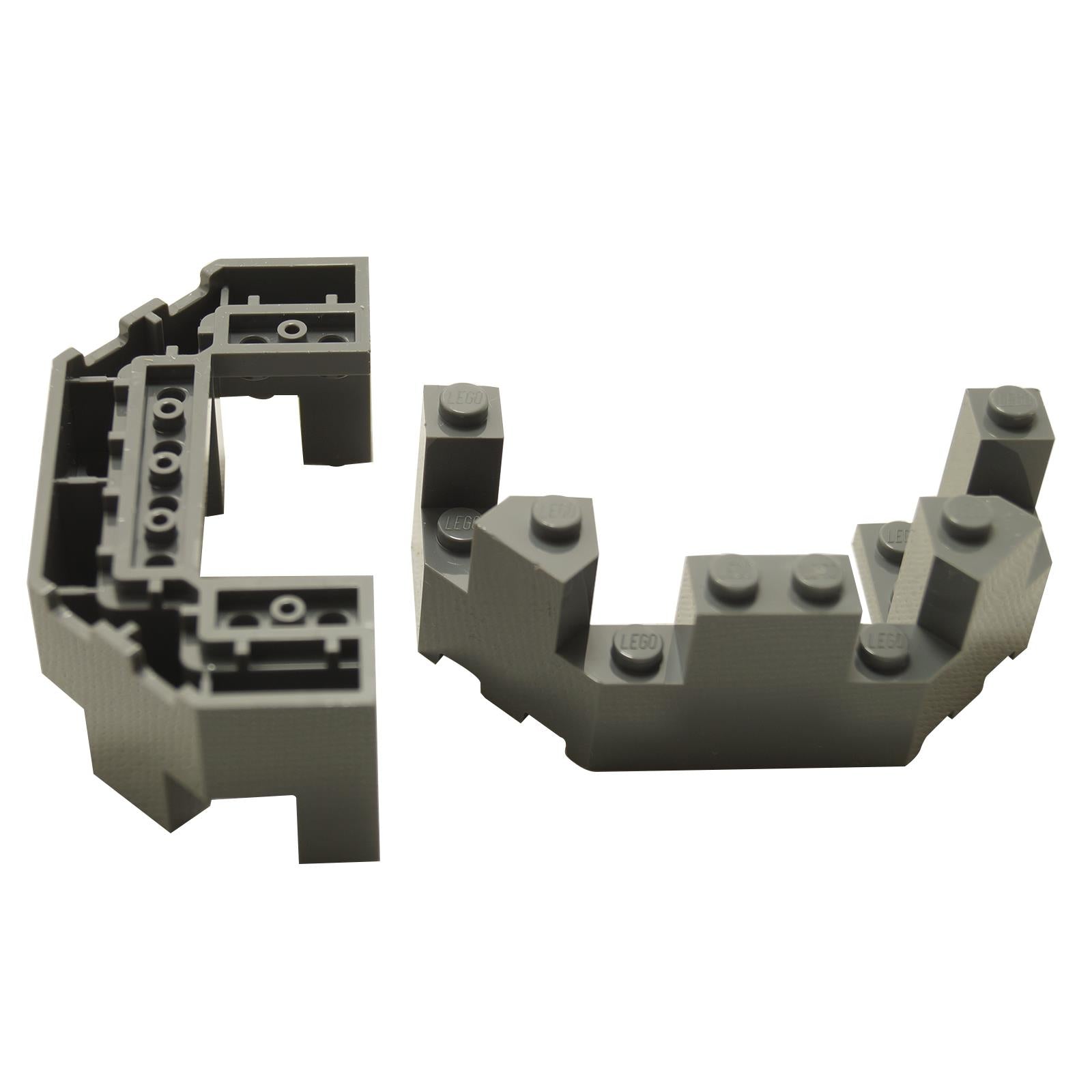 LEGO® castle turret top 4 x 8 x 2 1/3 (part 6066) in dark bluish gray used for medieval towers, battlements, and fortress walls
