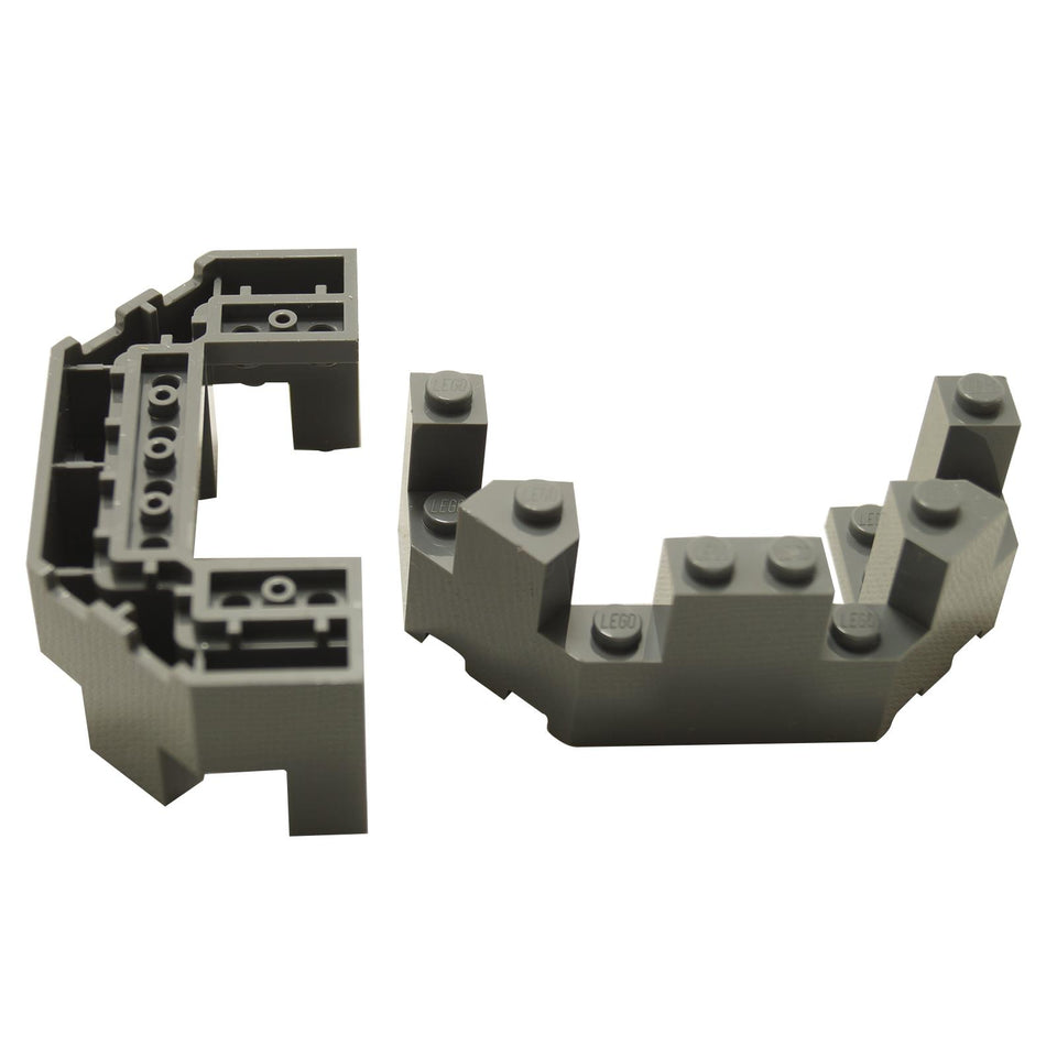 LEGO® castle turret top 4 x 8 x 2 1/3 (part 6066) in dark bluish gray used for medieval towers, battlements, and fortress walls
