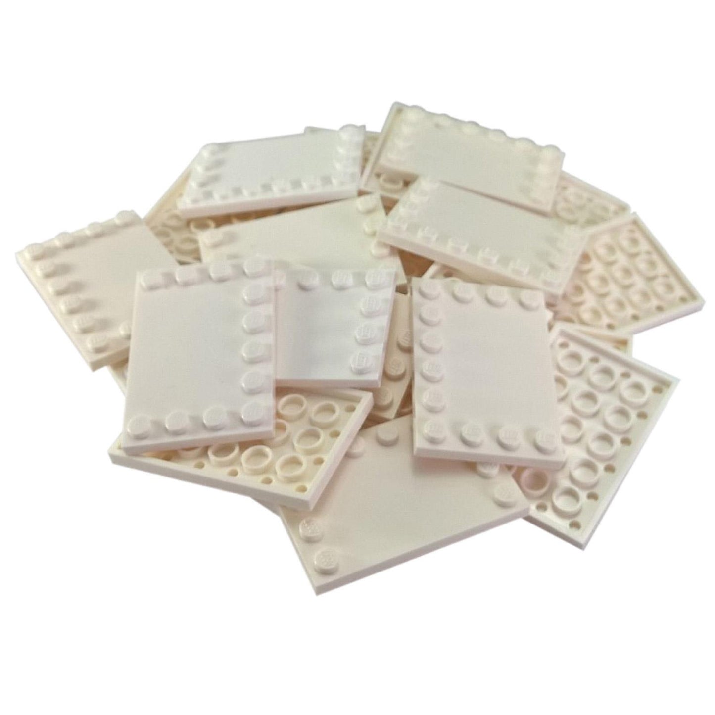 LEGO® modified tile 6180 4 x 6 with studs on edges and underside tube connections white
