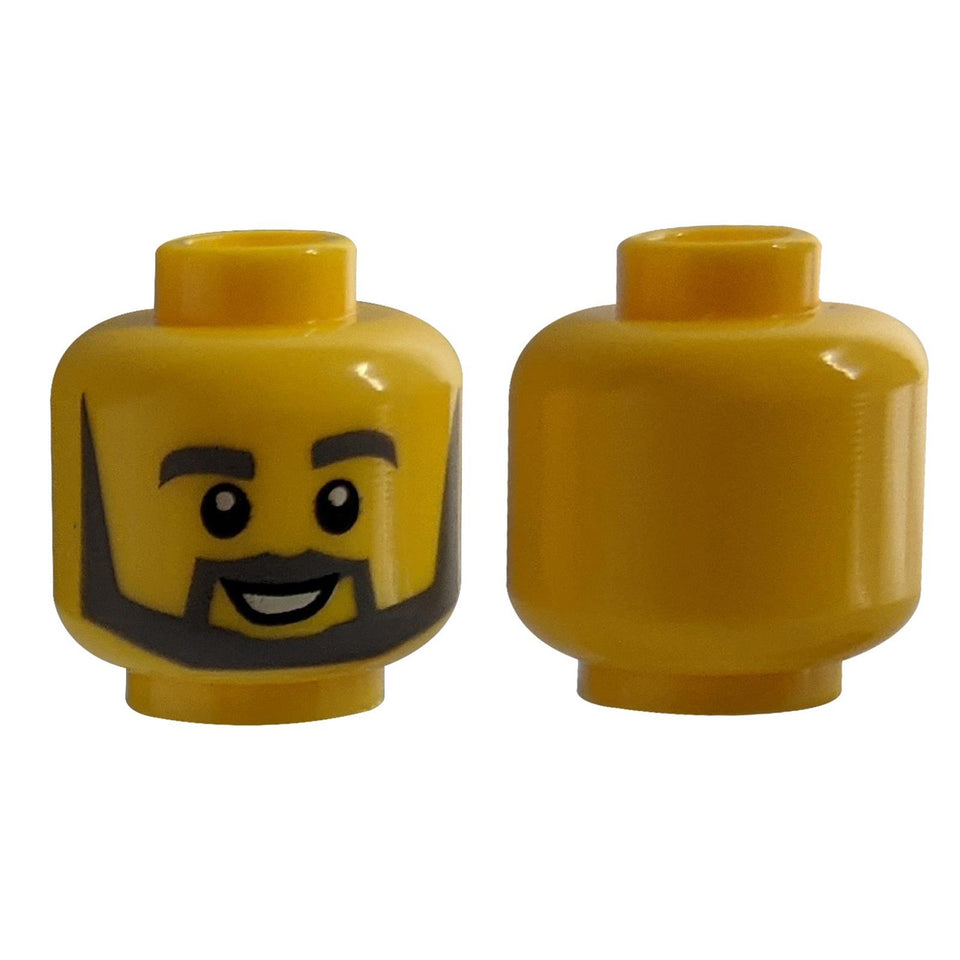 LEGO 부품 각진 수염 및 얇은 뾰족한 구레나룻 패턴 - 앞면 보기.