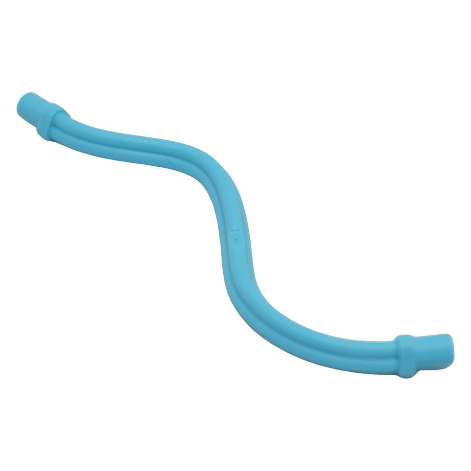 LEGO 6955 flexible 8L wavy hose with bar ends in medium azure, side view