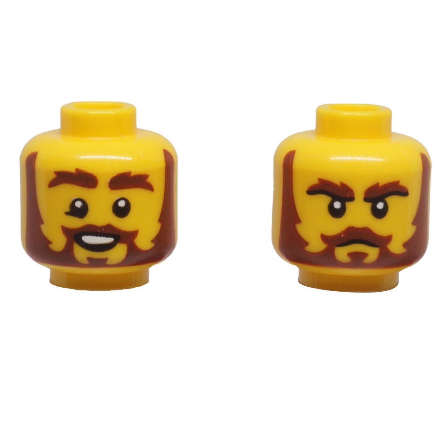 Dual-Sided Minifigure Head with Beard and Moustache 3626pb3918