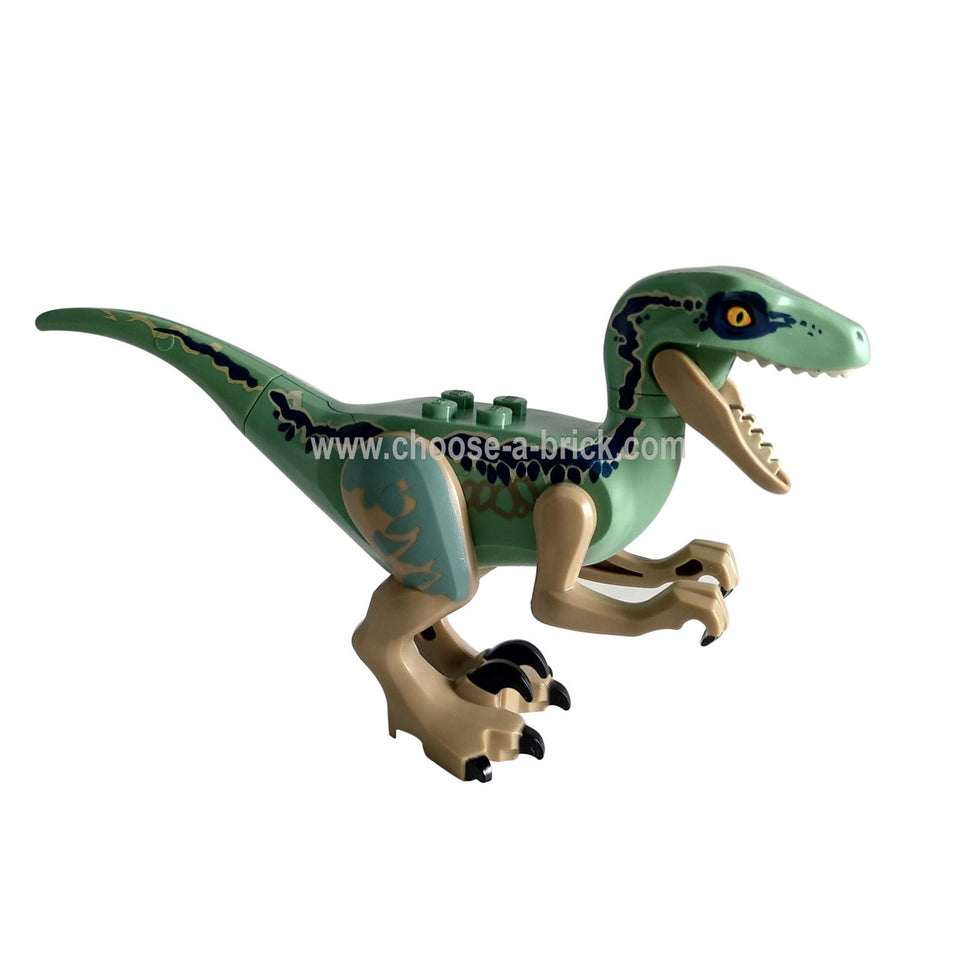 Velociraptor Biru dari Jurassic World II LEGO Dinosaurs menghadap kanan